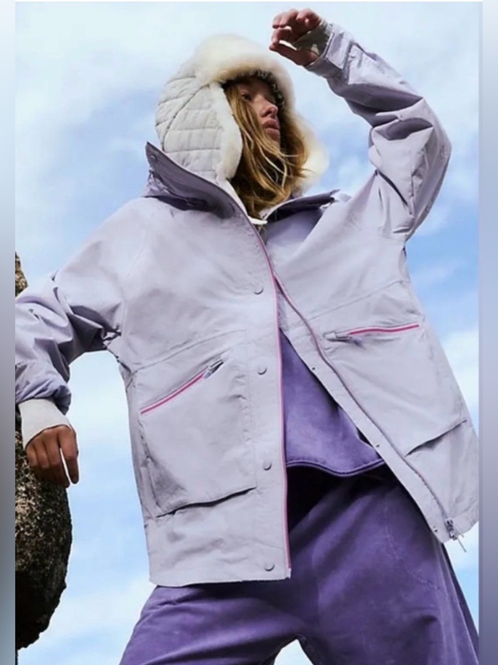 Free People Singin' In The Rain Packable Jacket. NWT Lavendar fog